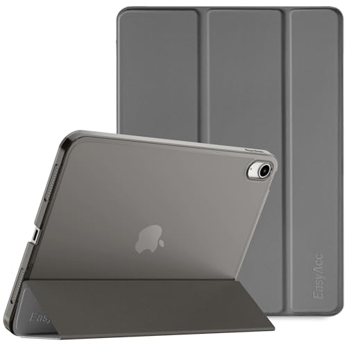 EasyAcc Hülle Kompatibel mit iPad 10 Generation 2022 10.9 Zoll A2757/A2777, Ultra Dünn Transluzent Matt Rückseite Abdeckung Cover Schutzhülle Case, Dunkelgrau von EasyAcc