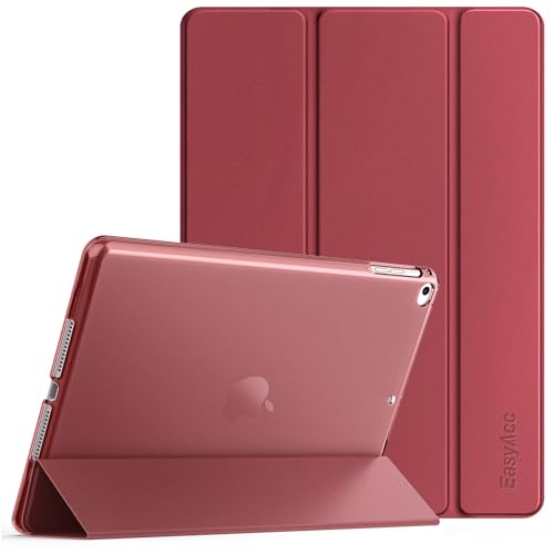 EasyAcc Hülle Kompatibel mit iPad 9.7 Zoll 6. Generation 2018/5. Generation 2017 /iPad Air 1/2, Ultra Dünn Transluzent Matt Rückseite Abdeckung mit Auto aufwachen/Schlaf Funktion - Weinrot von EasyAcc