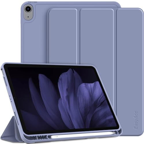 EasyAcc Hülle Kompatibel mit iPad Air 5 2022/ Air 4.Generation 10.9 Zoll 2020 Mit Stifthalter, Ultra Dünn mit Standfunktion Slim PU Leder Schutzhülle mit Auto Schlafen Wachen (Taro-Purpur) von EasyAcc
