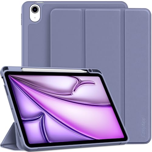 EasyAcc Hülle Kompatibel mit iPad Air 5 2022 / Air 4 2020 Hülle 10,9 Zoll mit Stifthalter, Trifold Ständer Dünne Tablet Schutzhülle mit Weicher TPU Rückseite, Lavendelviolett von EasyAcc