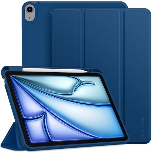 EasyAcc Hülle Kompatibel mit iPad Air 5 2022 / Air 4 2020 Hülle 10,9 Zoll mit Stifthalter, Trifold Ständer Dünne Tablet Schutzhülle mit Weicher TPU Rückseite,Meerblau von EasyAcc