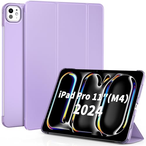 EasyAcc Hülle für iPad Pro 11 Zoll (2024) M4 Hülle, Ultra Dünn Transluzent Matt Rückseite Abdeckung Cover Schutzhülle Case, Lila von EasyAcc