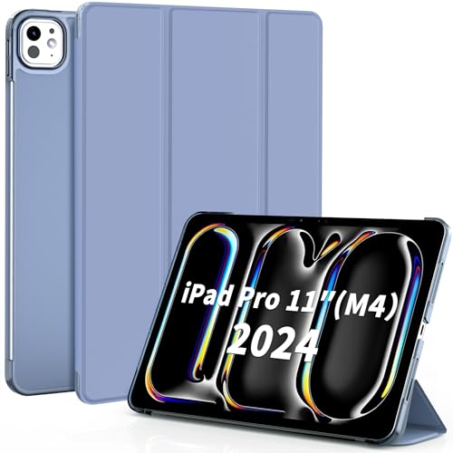 EasyAcc Hülle für iPad Pro 11 Zoll (2024) M4 Hülle, Ultra Dünn Transluzent Matt Rückseite Abdeckung Cover Schutzhülle Case, Nebelblau von EasyAcc