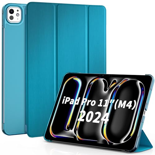 EasyAcc Hülle für iPad Pro 11 Zoll (2024) M4 Hülle, Ultra Dünn Transluzent Matt Rückseite Abdeckung Cover Schutzhülle Case, Pfauenblau von EasyAcc