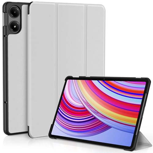 EasyAcc Hülle für Redmi Pad Pro 12.1 / Xiaomi Poco Pad 12.1 2024, Schutzhülle Ultradünne PU Leder mit Standfunktion und Auto Wachen/Schlafen Hülle Case (Dunstgrau) von EasyAcc