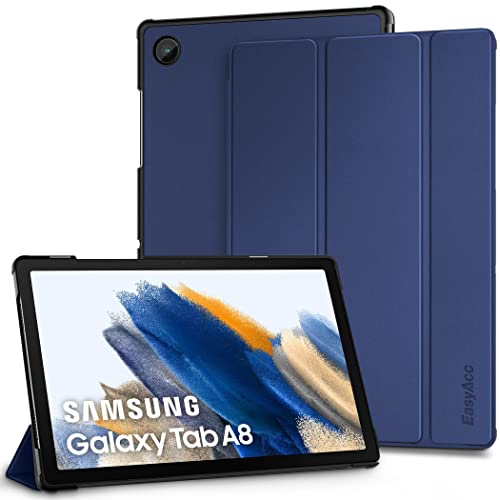EasyAcc Hülle für Samsung Galaxy Tab A8 2022/2021 SM-X200/ X205/ X207, Schutzhülle Ultradünne PU Leder mit Standfunktion Kompatibel mit Glaxy Tab A8 10.5", Navy blau von EasyAcc