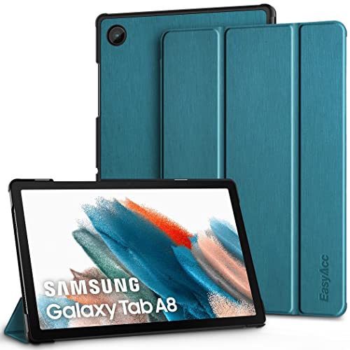 EasyAcc Hülle für Samsung Galaxy Tab A8 2022/2021 SM-X200/X205/X207, Schutzhülle Ultradünne PU Leder mit Standfunktion Kompatibel mit Glaxy Tab A8 10.5", Pfauenblau von EasyAcc