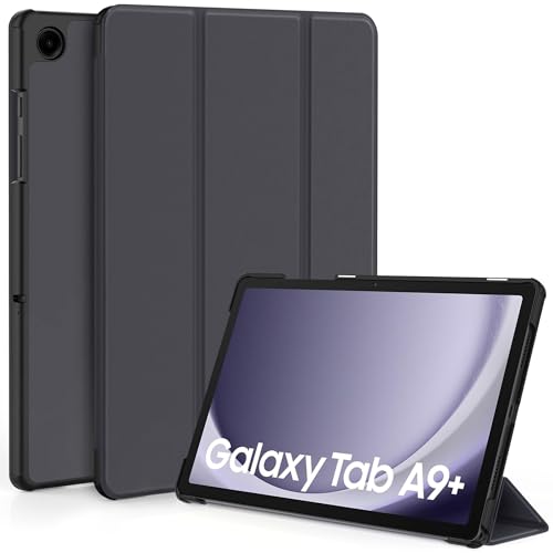 EasyAcc Hülle für Samsung Galaxy Tab A9+/ A9 Plus 11 Zoll 2023 SM-X210/ X215/ X216, Schutzhülle Ultradünne PU Leder mit Standfunktion und Auto Wachen/Schlafen Hülle Case, Dunkelgrau von EasyAcc