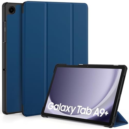 EasyAcc Hülle für Samsung Galaxy Tab A9+/ A9 Plus 11 Zoll 2023 SM-X210/ X215/ X216, Schutzhülle Ultradünne PU Leder mit Standfunktion und Auto Wachen/Schlafen Hülle Case, Meerblau von EasyAcc