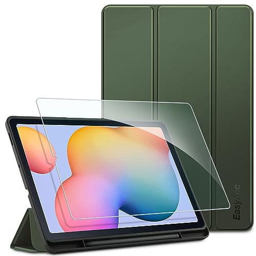 EasyAcc Hülle für Samsung Galaxy Tab S6 Lite 2024/2022/ 2020 10.4 Zoll mit Schutzfolie - Ultra Dünn mit S Pen Halter Schutzhülle für SM-P620N/ P625N/ P610N/ P613N/ P615N Olivgrün von EasyAcc