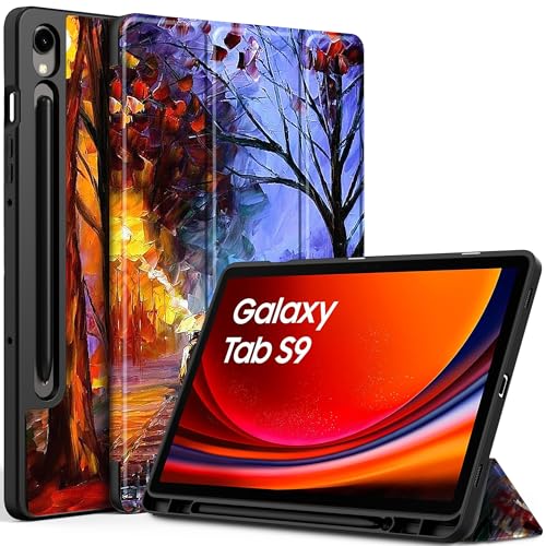 EasyAcc Hülle für Samsung Galaxy Tab S9 FE 10.9 Zoll/ S9 2023 11 Zoll mit S Pen Halter - Ultra Dünn mit Standfunktion Slim PU Leder Schutzhülle, Nachtweg von EasyAcc