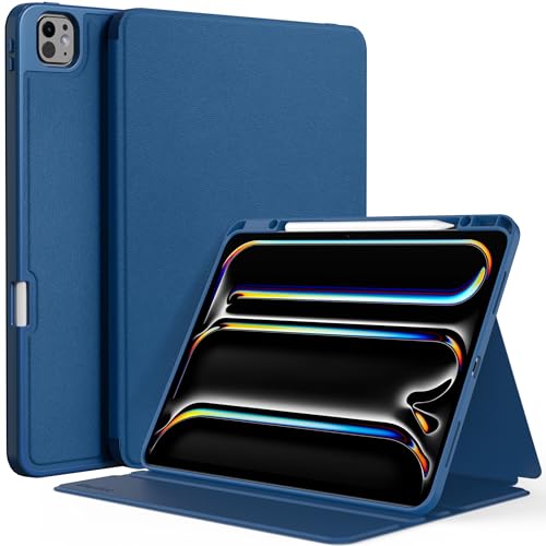 EasyAcc Hülle für iPad Pro 13 M4 Hülle (2024), Dünn Folio Ständer Tablet Schutzhülle, Multi-Winkel Betrachtung - Meeresblau von EasyAcc