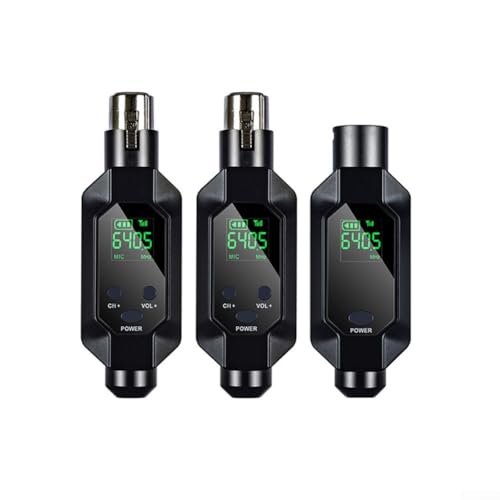 2 x 4G-Audio-Konverter-System für dynamische Mikrofone, eingebaute wiederaufladbare Batterien mit über 5 Stunden Nutzung (1 IN 2) von EasyByMall