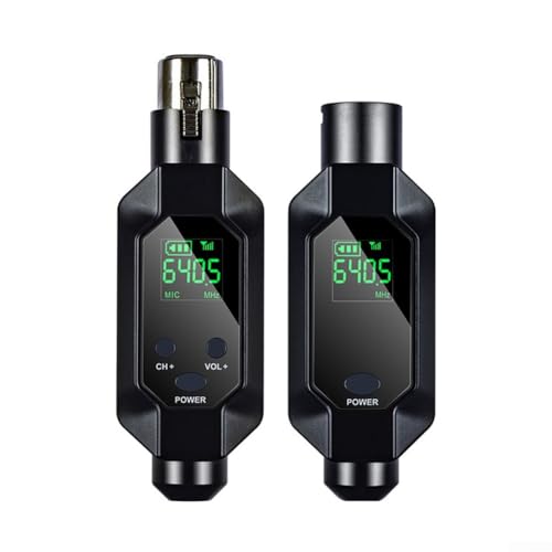 2 x 4G-Audio-Konverter-System für dynamische Mikrofone, eingebaute wiederaufladbare Batterien mit über 5 Stunden Nutzung (1 in 1) von EasyByMall