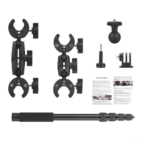 EasyByMall Motorradhalterungsset, 360° Multi-Winkel-Stabilitätshalterung Dual Grip Stabilität für Insta360 One X5/X4 360° für alle Arten von Motorrädern EasyByMall Motorradhalterungsset, 360° Multi-Winkel-Stabilitätshalterung Dual Grip Stabilität für Insta360 One X5/X4 360° für alle Arten von Motorrädern von EasyByMall