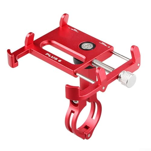 EasyByMall Plus6 Handyhalterung für Fahrräder und Motorräder, 360 Grad drehbar, Anti-Diebstahl-Design, Rahmen aus Aluminiumlegierung für verbesserte Stabilität (Rot) von EasyByMall