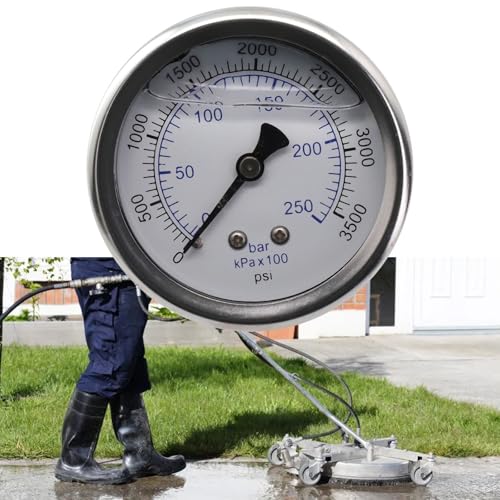 Hochdruckreiniger-Manometer, 250 Bar/3500 Psi, für M14 x 1,5 Gewinde Hochdruckreiniger, Manometer, für Hochdruckreiniger von 2,2/3/4/5,5 kW Hochdruckreiniger-Manometer, 250 Bar/3500 Psi, für M14 x 1,5 Gewinde Hochdruckreiniger, Manometer, für Hochdruckreiniger von 2,2/3/4/5,5 kW von EasyByMall