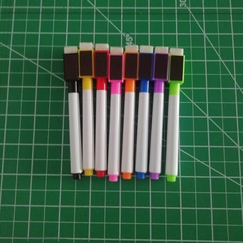 Leicht zu pflegende magnetische Pinnwand mit glänzender Oberfläche, perfekt geeignet für Kühlschränke oder Aktenschränke (8 Farbstifte) von EasyByMall