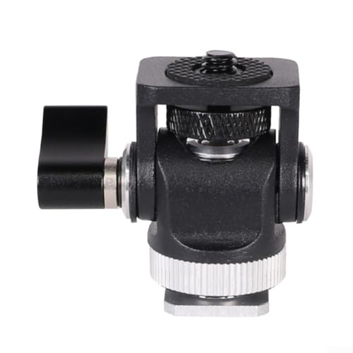 Mini-Blitzschuh-Halterung, um für 360° drehbar, neigbar, verstellbarer Monitorhalter, DSLR-Kamera-Zubehör für DSLR-Kamera, für Camcorder, Video-Licht, LCD-Monitore (4,7 x 4,6 cm) von EasyByMall