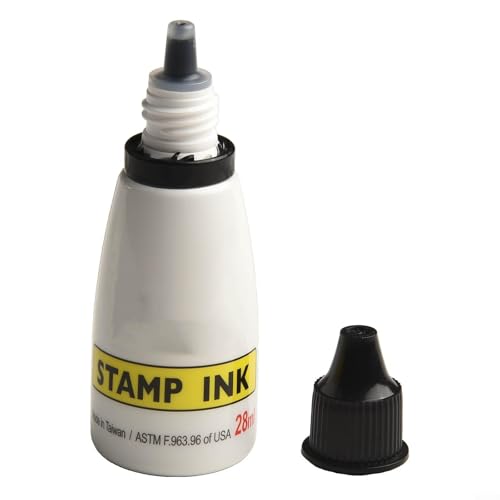 Selbstfärbende Nachfülltinte auf Wasserbasis, 25 cc zum Stempeln, saubere Anwendung mit kontrolliertem Spitzen-Design (schwarz) von EasyByMall