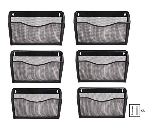 EasyPAG Metall Querformat A4 Zeitschriftenhalter Wand Zeitschriften Wandhalter Aktenablage Dokumentenhalter Hängend Magazin Organizer,6er-Pack,Schwarz von EasyPAG