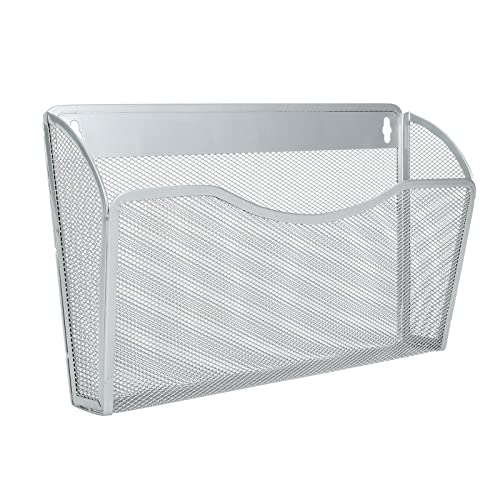 EasyPAG Metall Querformat A4 Zeitschriftenhalter Wand Zeitschriften Wandhalter Aktenablage Dokumentenhalter Hängend Magazin Organizer,Silber von EasyPAG