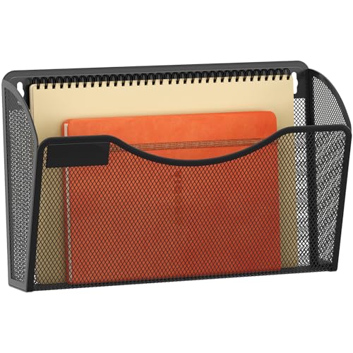 EasyPAG Metall Querformat A4 Zeitschriftenhalter Wand Zeitschriften Wandhalter Aktenablage Dokumentenhalter Hängend Magazin Organizer mit Tag-Platte,Schwarz von EasyPAG