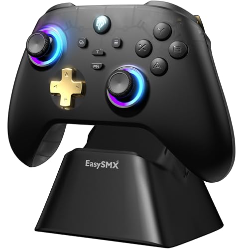 EasySMX D05 PC Controller mit Ladestation, Controller PC Wireless mit Hall Joystick & Hall Trigger, Bluetooth PC Controller für PC/Switch/Handy-Schwarz EasySMX D05 PC Controller mit Ladestation, Controller PC Wireless mit Hall Joystick & Hall Trigger, Bluetooth PC Controller für PC/Switch/Handy-Schwarz von EasySMX
