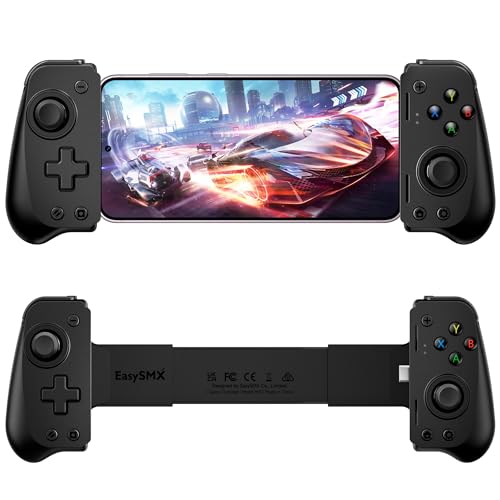 EasySMX M10 Handy Controller für Android 9.0+, Controller für Smartphone mit Typ C Anschluss, Smartphone Controller mit Hall Effect Joysticks/Hall Trigger, Passthrough Aufladung, geringe Latenz von EasySMX