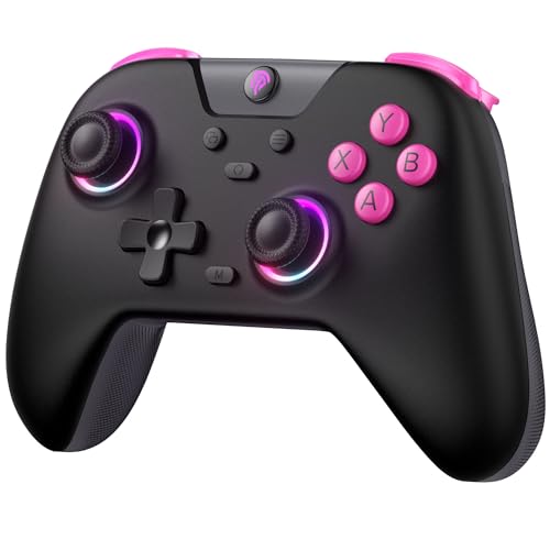 EasySMX X05 Controller PC mit 7 Farbe RGB Licht, Controller PC wireless mit Hall Joysticks & Hall Triggers, Bluetooth Controller für PC/ Switch/ Steam/ Handy-Schwarz EasySMX X05 Controller PC mit 7 Farbe RGB Licht, Controller PC wireless mit Hall Joysticks & Hall Triggers, Bluetooth Controller für PC/ Switch/ Steam/ Handy-Schwarz von EasySMX