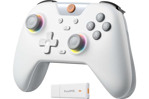 EasySMX X05 Controller PC mit 7 Farbe RGB Licht, Controller PC wireless mit Hall Joysticks & Hall Triggers, Bluetooth Controller für PC/Switch/Steam/Handy-Grau EasySMX X05 Controller PC mit 7 Farbe RGB Licht, Controller PC wireless mit Hall Joysticks & Hall Triggers, Bluetooth Controller für PC/Switch/Steam/Handy-Grau von EasySMX