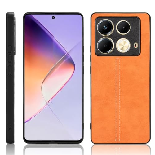 EasyShow Handyhülle für Infinix Note 40 4G Hülle Ultra-dünne Dermatoglyph Handyhülle, Infinix Note 40 4G PU+PC+TPU Handyhülle, Hülle für Infinix Note 40 4G-Gelb von EasyShow