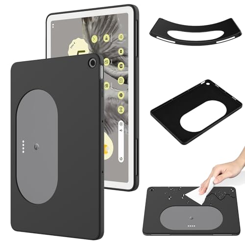 EasyShow Hülle für Google Pixel Tablet Hülle, Google Pixel Tablet Ultra Dünn Hochwertiges flüssiges Silikon Case, rutschfeste Schale, Handyhülle für Google Pixel Tablet Stoßfeste Hülle (Schwarz) von EasyShow