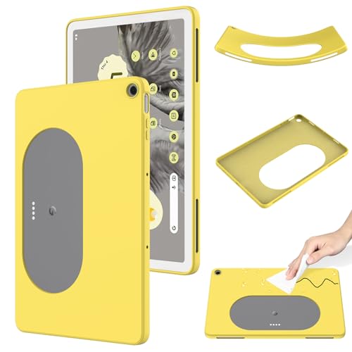 EasyShow Hülle für Google Pixel Tablet - Ultra Dünn, Hochwertiges Flüssiges Silikon Case, Rutschfeste Schale, Stoßfeste Handyhülle (Gelb) von EasyShow
