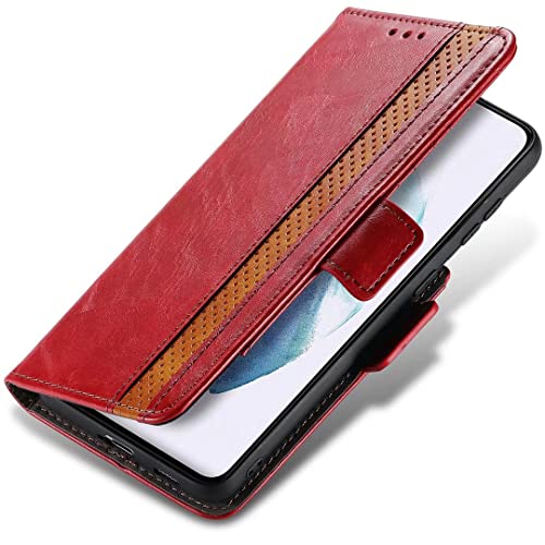 EasyShow Hülle für Nothing Phone (2a) Hülle, Nothing Phone (2a) Premium PU Leder Spleißen Schutzhülle Abdeckung, Tasche Leder Flip Case Brieftasche Etui für Schutzhülle für Nothing Phone (2a)-Rot von EasyShow