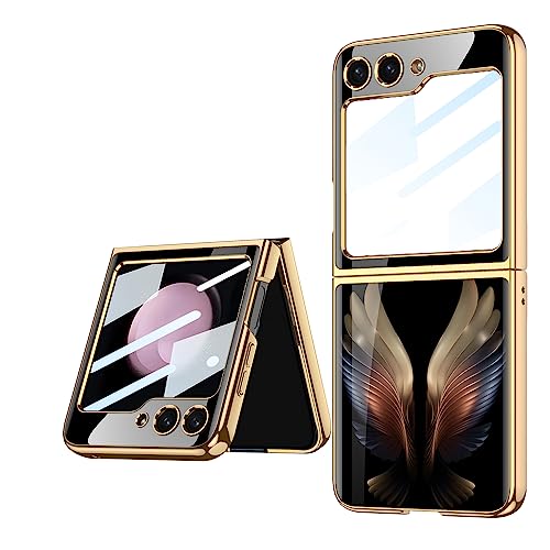 Kompatibel mit Samsung Galaxy Z Flip5 5G Hülle, Z Flip5 ultradünnes Glas glänzend lackierte Handyhülle, Faltbare Handyhülle für Samsung Z Flip 5 2023-Golden Wings Kompatibel mit Samsung Galaxy Z Flip5 5G Hülle, Z Flip5 ultradünnes Glas glänzend lackierte Handyhülle, Faltbare Handyhülle für Samsung Z Flip 5 2023-Golden Wings von EasyShow