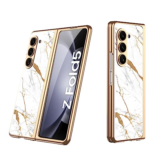 EasyShow Kompatibel mit Samsung Galaxy Z Fold5 5G Hülle, Z Fold5 ultradünnes Glas glänzend lackierte Handyhülle, Faltbare Handyhülle für Samsung Z Fold 5 2023-Golden White EasyShow Kompatibel mit Samsung Galaxy Z Fold5 5G Hülle, Z Fold5 ultradünnes Glas glänzend lackierte Handyhülle, Faltbare Handyhülle für Samsung Z Fold 5 2023-Golden White von EasyShow