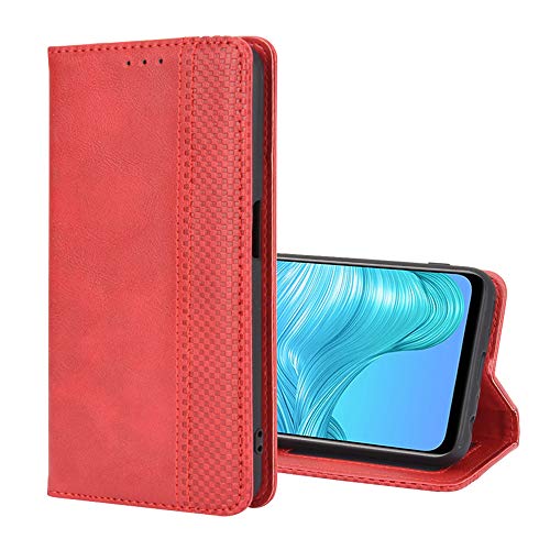 EasyShow Schutzhülle für Tecno Spark Go 2023 Hülle, Tecno Spark Go 2023 Schutzhülle Handy Lederhülle PU Leder Hülle, Cover Handyhülle für Tecno Spark Go 2023 Ledertasche-Rot von EasyShow