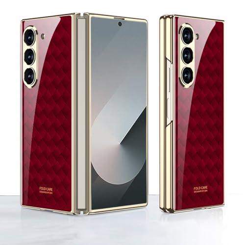 Kompatibel mit Samsung Galaxy Z Fold6 5G Hülle, Z Fold6 ultradünnes Glas glänzend lackierte Handyhülle, Faltbare Handyhülle für Samsung Z Fold 6 2024-BZ Red Kompatibel mit Samsung Galaxy Z Fold6 5G Hülle, Z Fold6 ultradünnes Glas glänzend lackierte Handyhülle, Faltbare Handyhülle für Samsung Z Fold 6 2024-BZ Red von EasyShow