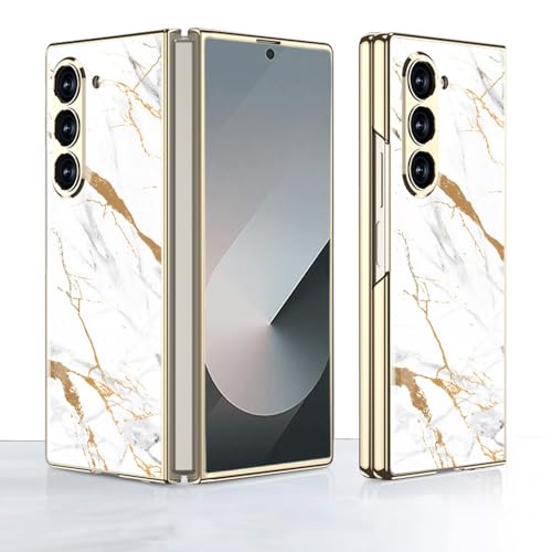 Kompatibel mit Samsung Galaxy Z Fold6 5G Hülle, Z Fold6 ultradünnes Glas glänzend lackierte Handyhülle, Faltbare Handyhülle für Samsung Z Fold 6 2024-Golden White Kompatibel mit Samsung Galaxy Z Fold6 5G Hülle, Z Fold6 ultradünnes Glas glänzend lackierte Handyhülle, Faltbare Handyhülle für Samsung Z Fold 6 2024-Golden White von EasyShow