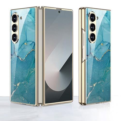 EasyShow Kompatibel mit Samsung Galaxy Z Fold6 5G Hülle, Z Fold6 ultradünnes Glas glänzend lackierte Handyhülle, Faltbare Handyhülle für Samsung Z Fold 6 2024-blauer See EasyShow Kompatibel mit Samsung Galaxy Z Fold6 5G Hülle, Z Fold6 ultradünnes Glas glänzend lackierte Handyhülle, Faltbare Handyhülle für Samsung Z Fold 6 2024-blauer See von EasyShow