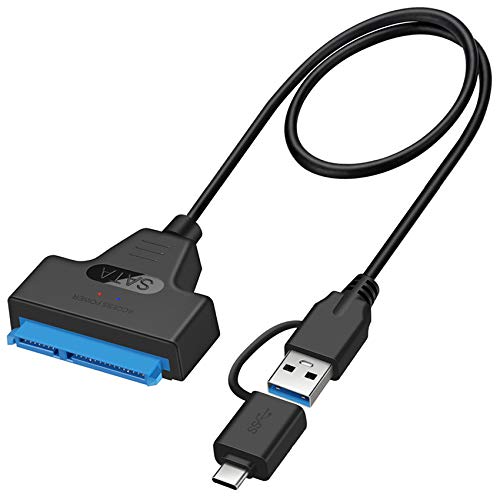 EasyULT USB 3.0 Type C zu SATA Adapter Kabel, USB 3.0/Type-C zu SSD/2.5-Zoll-SATA-Festplatten Adapter, Super Speed 2.5" HDD/SSD Festplatte Driver Konverter/Adapterkabel(Unterstützt UASP SATA III) von EasyULT