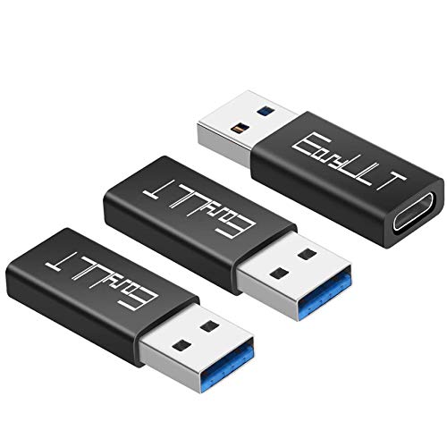 EasyULT USB C Adapter auf USB 3.0[3 Stück], Mini Adapter USB C Buchse auf USB 3.0, USB Typ C Adapter für Huawei P9/P10 Mate20, Samsung Galaxy Note20 S21+ Ultra A90 5G S9,Google Pixel(Schwarz) von EasyULT