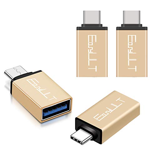 EasyULT USB C Adapter auf USB 3.0[4 Stücke], OTG USB Typ C Adapter, USB C OTG Adapter für Galaxy S8/S8 plus/S9/S10/S10+/Note 10, p30 lite/p40 lite,MacBook Pro und Andere Geräte mit USB C(Golden) von EasyULT