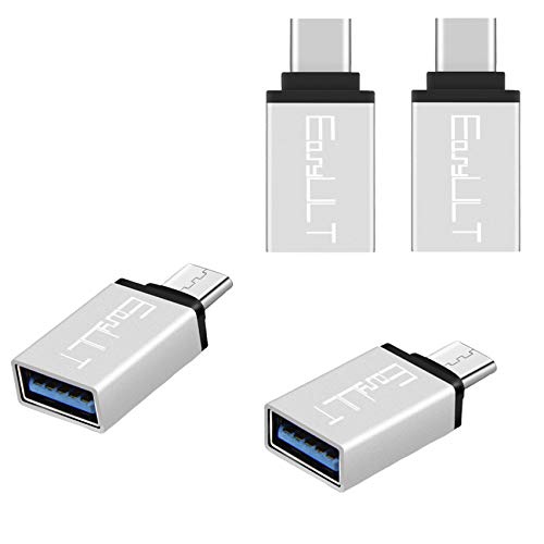 EasyULT USB C Adapter auf USB 3.0[4 Stücke], OTG USB Typ C Adapter, USB C OTG Adapter für Galaxy S8/S8 plus/S9/S10/S10+/Note 10, p30 lite/p40 lite,MacBook Pro und Andere Geräte mit USB C(Silber) von EasyULT