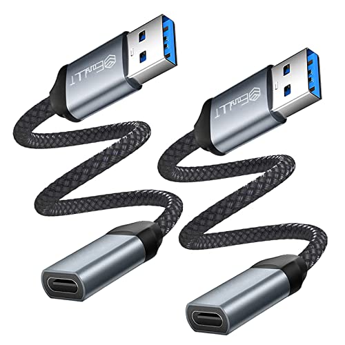 EasyULT USB C Buchse auf USB 3.0 [2 Stück], Aluminium OTG USB C Adapter Beide Seiten 3.0 5 Gbit/s, USB A auf USB C Buchse Adapter Kompatibel mit Samsung Galaxy S20/S21/Note 20, Huawei P40,Google Pixel von EasyULT