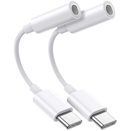 EasyULT USB C auf 3.5mm Klinke Adapter[2 Stück], Kopfhörer Adapter, USB Typ C Aux Adapter Audio Adapter für Mate20, P20, OnePlus usw(Weiß) von EasyULT