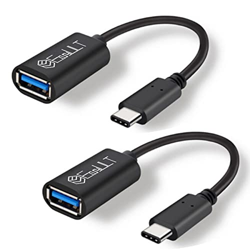 EasyULT USB C auf USB 3.0 Adapter [2 Stücke], OTG USB Typ C auf USB 3.0 Adapter Kabel für MacBook, Huawei,Google, Galaxy-Schwarz von EasyULT