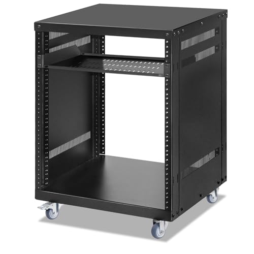 EasyVibe 12U Server-Rack mit offenem Rahmen, 12U Netzwerkschrank mit Ablage, rollendes Netzwerkregal für Computer/AV/Daten/IT-Geräte, 50 x 45 x 68 cm (B x T x H) EasyVibe 12U Server-Rack mit offenem Rahmen, 12U Netzwerkschrank mit Ablage, rollendes Netzwerkregal für Computer/AV/Daten/IT-Geräte, 50 x 45 x 68 cm (B x T x H) von EasyVibe