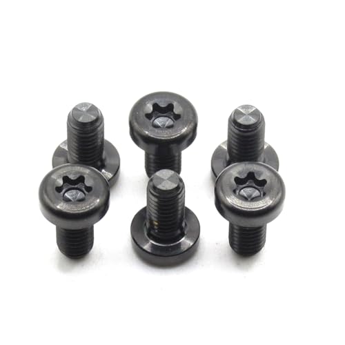 Easybikeparts Titan Scheibenrotorschrauben - M5x10mm T25 Torx - Ultraleicht & korrosionsbeständig - 6 Stück - Kompatibel mit MTB, Straße, Kies und E-Bikes (Schwarz) von Easybikeparts